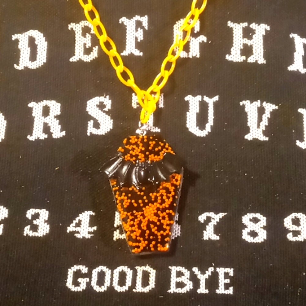 ❤️ Bat and Coffin Necklace